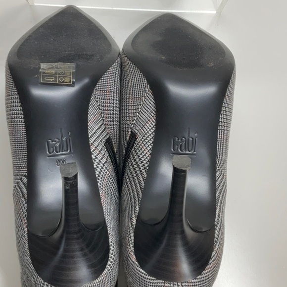 Cabi Dandy Glen Plaid Ankle Booties Gray Black White Red Size 9 - Picture 10 of 10